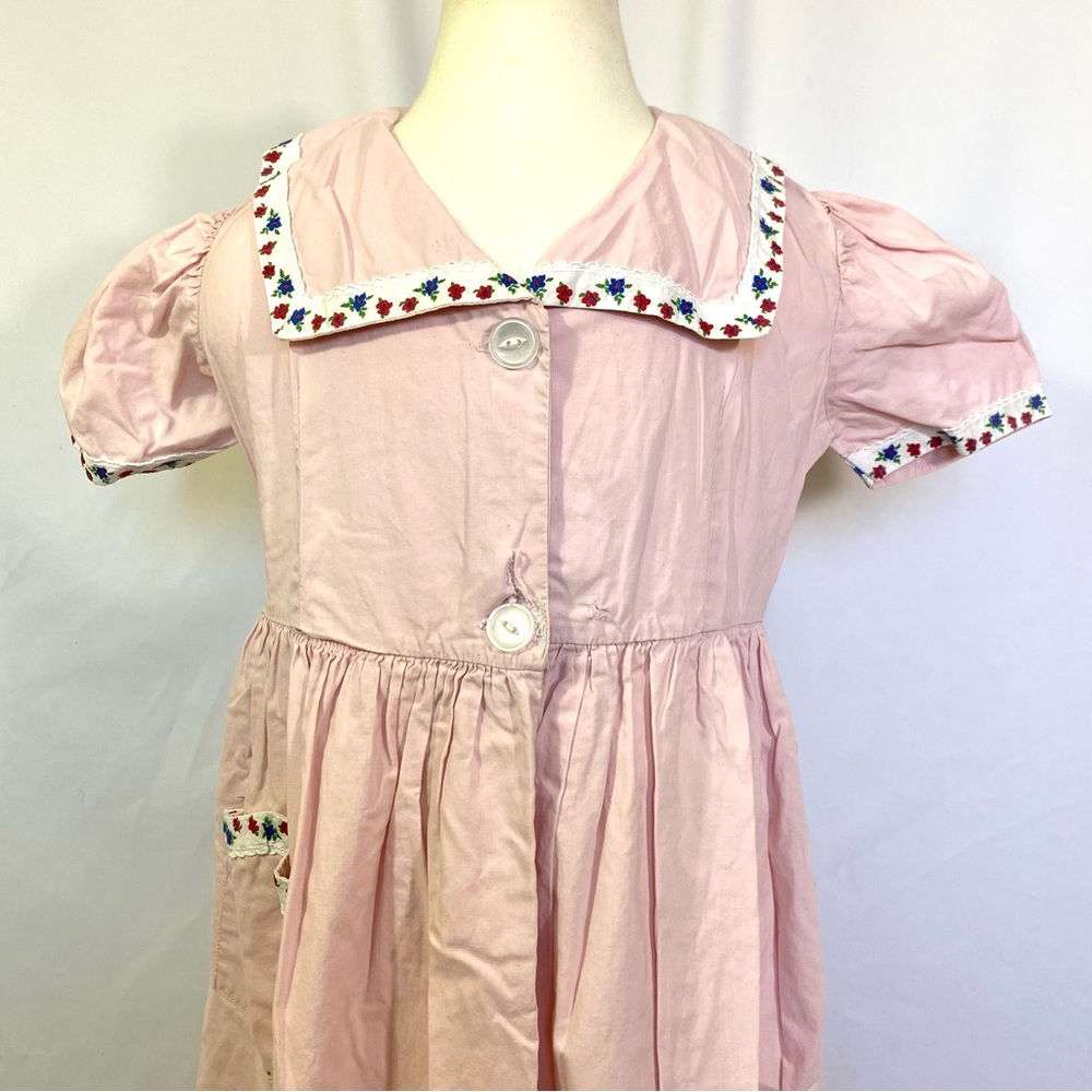 Vintage 1950’s Pink Cotton Dressing Gown Small Medium Robe Heely’s Originals - Picture 4 of 9
